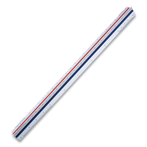 ENGINEERING TRIANGULAR SCALE, 12"L, WHITE, POLYSTYRENE by Staedtler