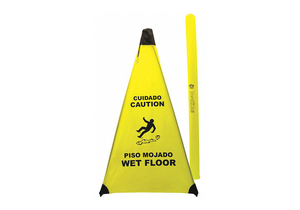 SOFT SAFETY SIGN CAUTION WET FLR ENG/SP by Novus Products