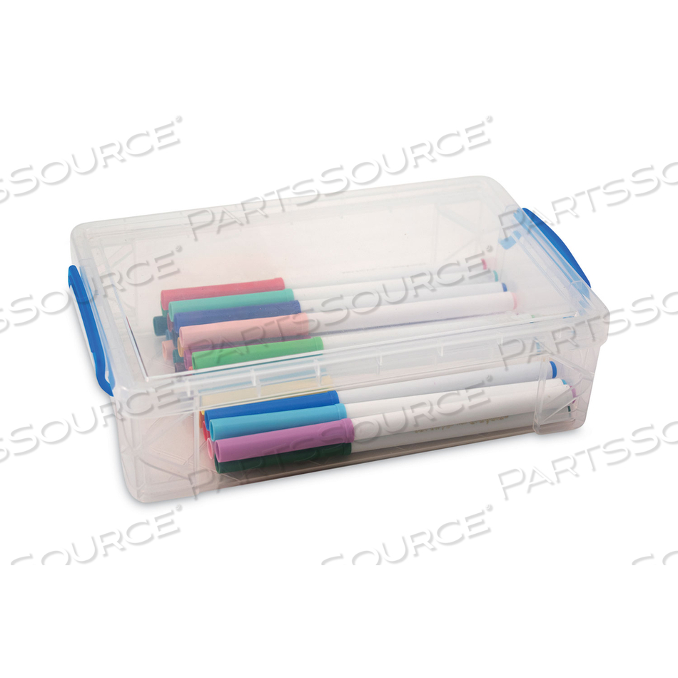 SUPER STACKER LARGE PENCIL BOX, PLASTIC, 9 X 5.5 X 2.62, CLEAR by Advantus