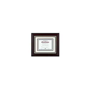 DAX WALL FRAME WITH LINEN INSERT, WALL MOUNTABLE, 14" X 11", WOOD, MAHOGANY by Burns Group