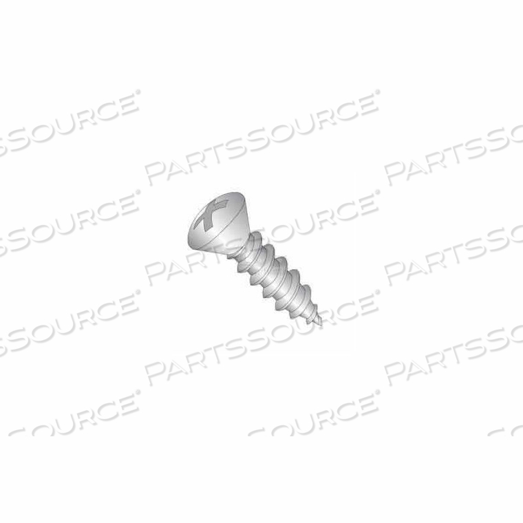 #8 X 5/8 PHILLIPS OVAL HEAD SHEET METAL SCREW - 18-8 STAINLESS PKG OF 50 