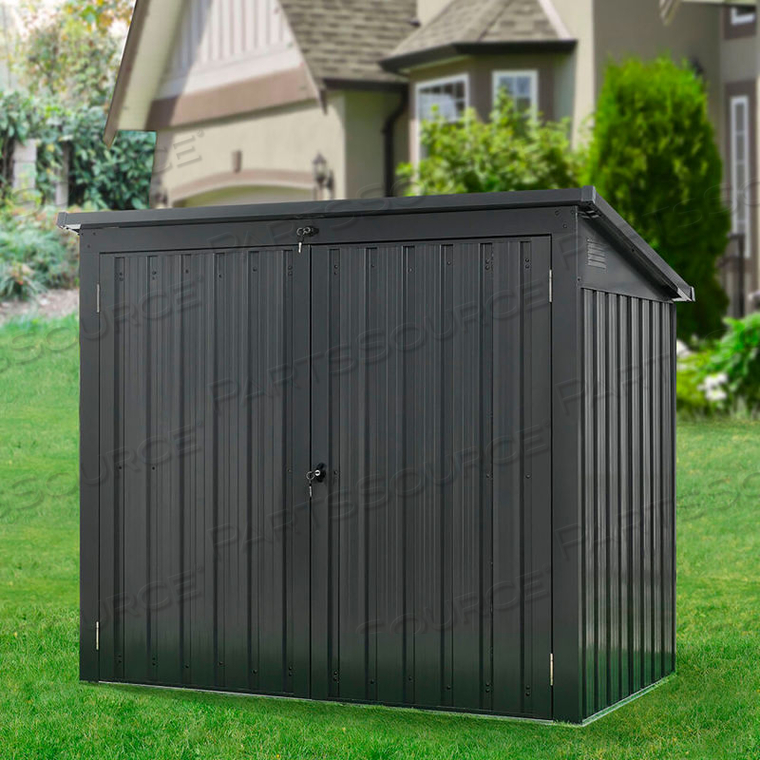 HANOVER GALVANIZED STEEL SHED, 39-11/16"L X 62-1/5"W X 52-11/16"H, DARK GRAY 