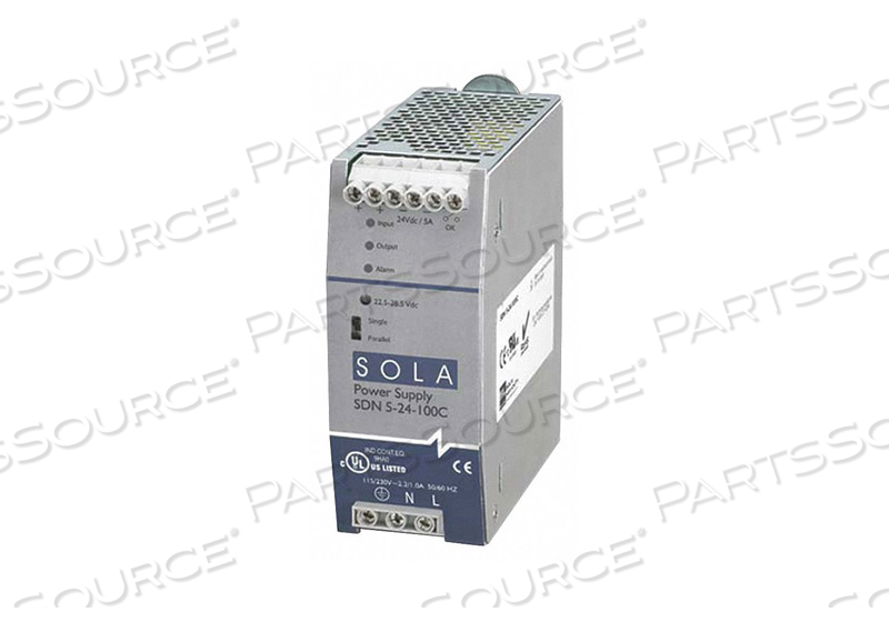 POWER SUPPLY, DC, SWITCHER, 120/240VAC INPUT, 24VDC OUTPUT, 120W by Sola