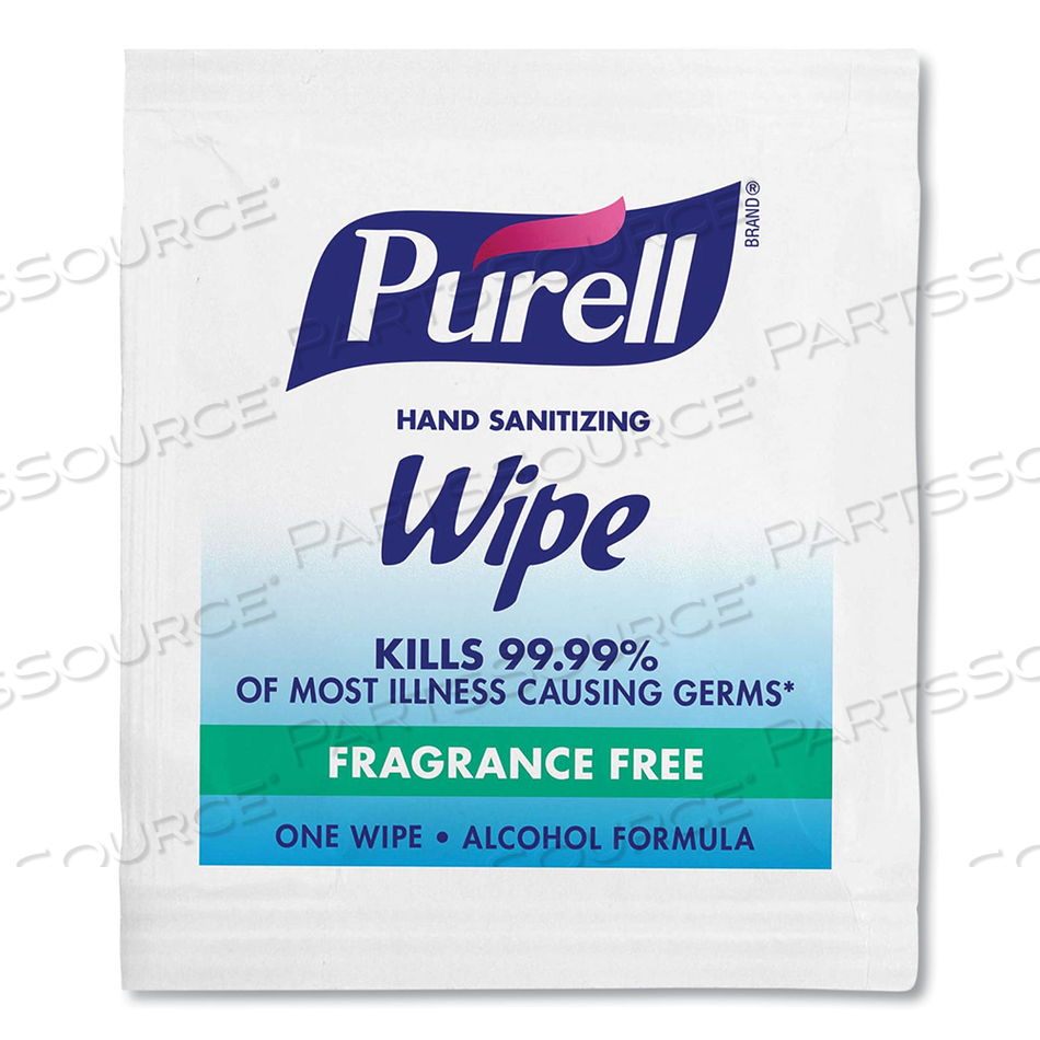 PREMOISTENED SANITIZING HAND WIPES, INDIVIDUALLY WRAPPED, 5 X 7 by Purell