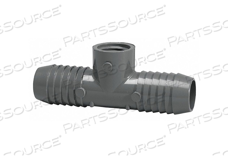 REDUCING ADAPTER TEE, 1 1/2 IN X 3/4 IN X 1 1/2 IN FITTING PIPE SIZE, 200 PSI, GRAY by Lasco REDUCING ADAPTER TEE, 1 1/2 IN X 3/4 IN X 1 1/2 IN FITTING PIPE SIZE, 200 PSI, GRAY by Lasco