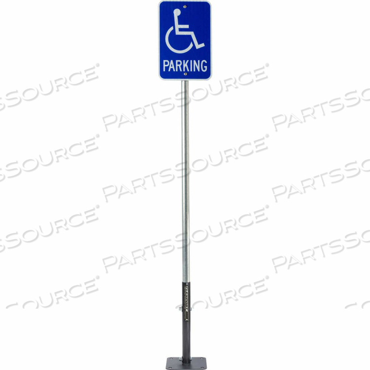 RIGID GALVANIZED SIGN POST, 8'H, GROUND 