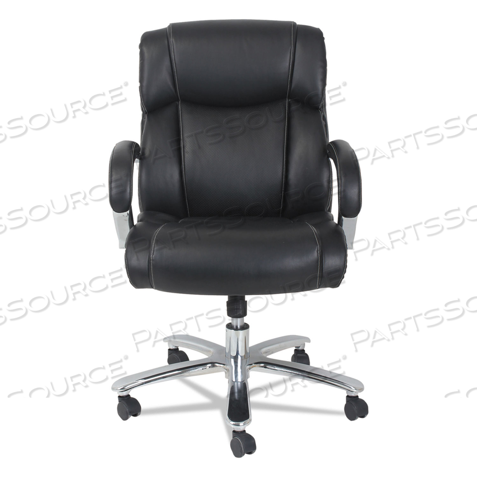 ALERA MAXXIS SERIES BIG/TALL BONDED LEATHER CHAIR, SUPPORTS 450 LB, 21.26" TO 25" SEAT HEIGHT, BLACK SEAT/BACK, CHROME BASE 