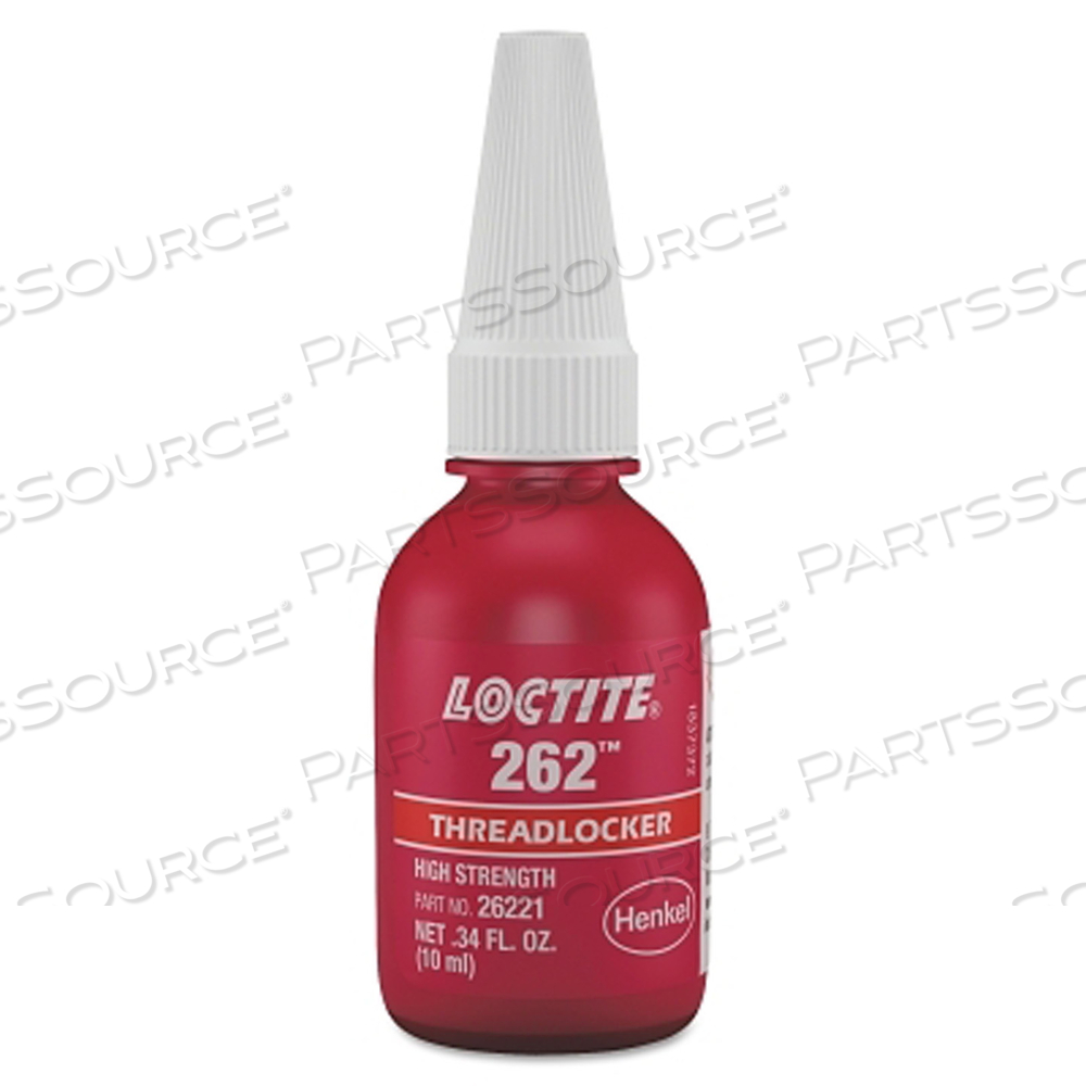262 THREADLOCKER, MEDIUM TO HIGH STRENGTH, 10 ML, UP TO 3/4 IN THREAD, RED by Loctite Brand 262 THREADLOCKER, MEDIUM TO HIGH STRENGTH, 10 ML, UP TO 3/4 IN THREAD, RED by Loctite Brand