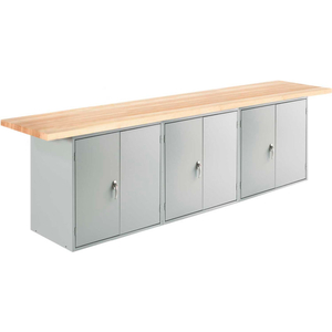 WALL & ISLAND BENCH (DOUBLE DOOR) - 10' X 2' - GRAY by Diversified Woodcrafts