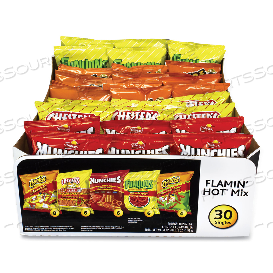 FLAMIN' HOT MIX VARIETY PACK, ASSORTED FLAVORS, ASSORTED SIZE BAG, 30 BAGS/CARTON 