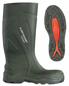 D9543 RUBBER BOOT MEN'S 13 KNEE GREEN PR by Dunlop