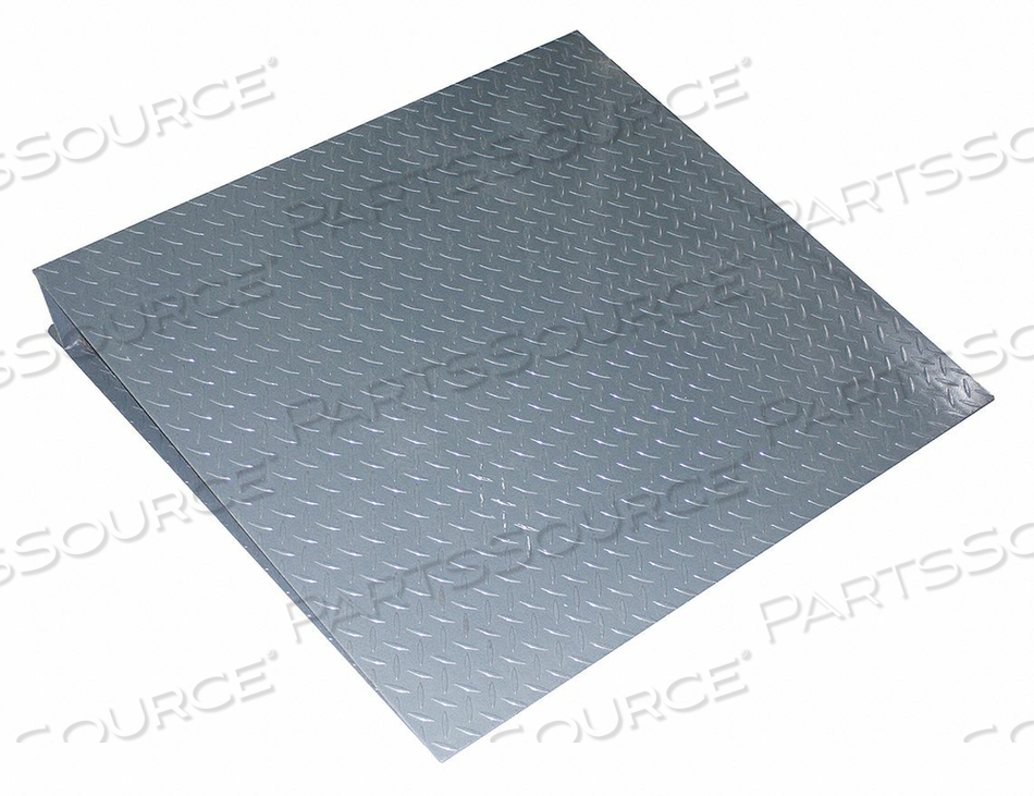 SCALE RAMP, OVERALL HEIGHT 4 3/8 IN, OVERALL WIDTH 48 IN, OVERALL LENGTH 48 IN, COLOR SILVER, MATERIAL DIAMOND PLATE STEEL by Measuretek