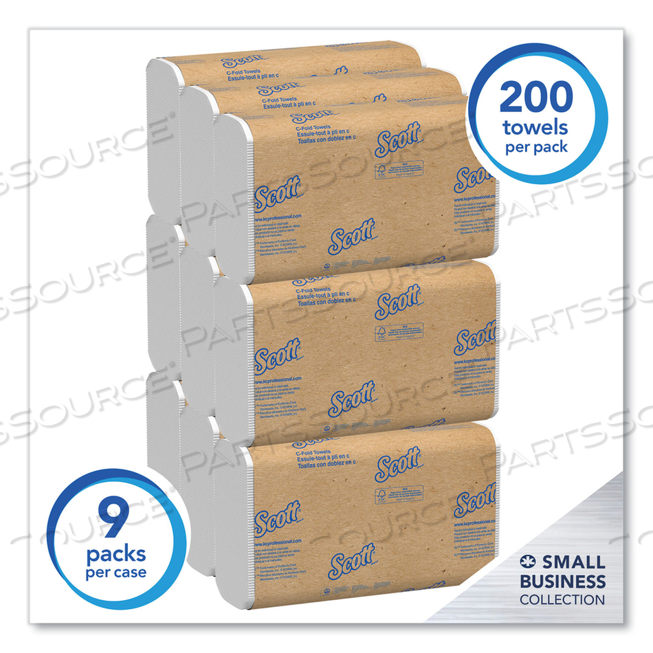 ESSENTIAL C-FOLD TOWELS FOR BUSINESS, CONVENIENCE PACK, 10.13 X 13.15, WHITE by Scott ESSENTIAL C-FOLD TOWELS FOR BUSINESS, CONVENIENCE PACK, 10.13 X 13.15, WHITE by Scott
