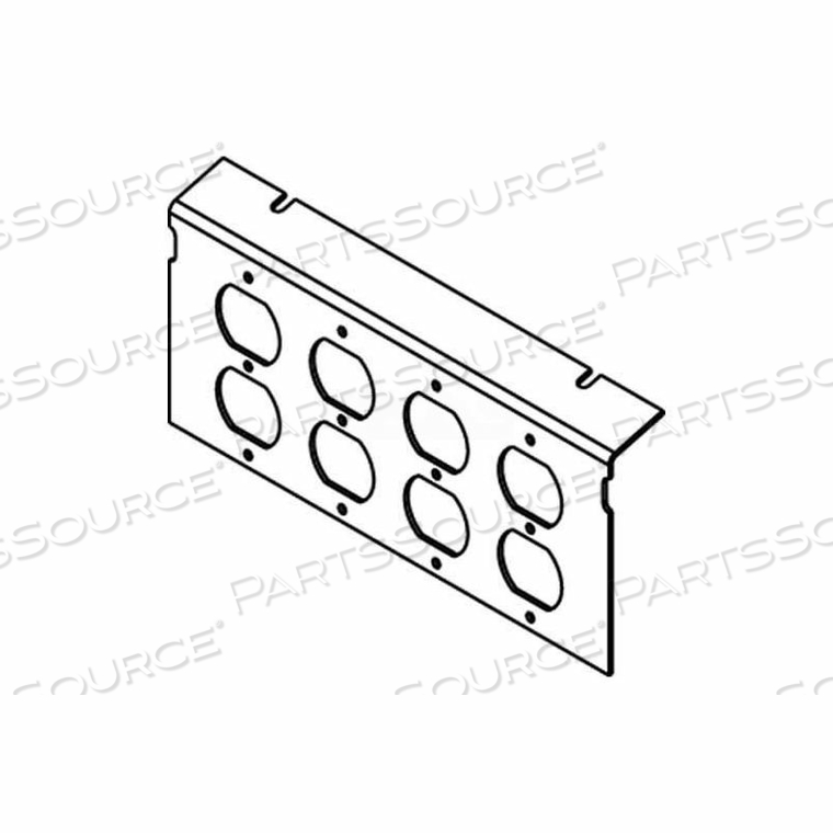 P10105-4DP FLOOR BOX AC10105 PLATE (4) DUPLEX DEVICES KOS 