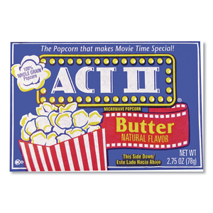MICROWAVE POPCORN, BUTTER, 2.75 OZ BAG, 36/CARTON by Act II MICROWAVE POPCORN, BUTTER, 2.75 OZ BAG, 36/CARTON by Act II