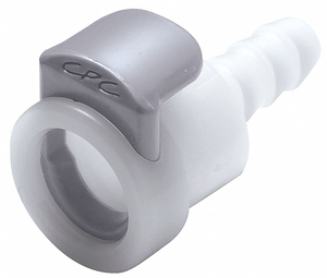 1/4 HOSE BARB NON-VALVED IN-LINE  ACETAL (POM) COUPLING BODY by Colder Products Company
