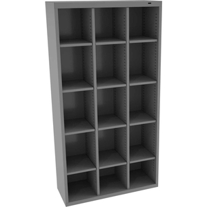 CUBBY LOCKER - WELDED 34-1/2"W X 13-1/2"D X 66"H 15 COMPARTMENTS MEDIUM GRAY by Tennsco Corp. CUBBY LOCKER - WELDED 34-1/2"W X 13-1/2"D X 66"H 15 COMPARTMENTS MEDIUM GRAY by Tennsco Corp.