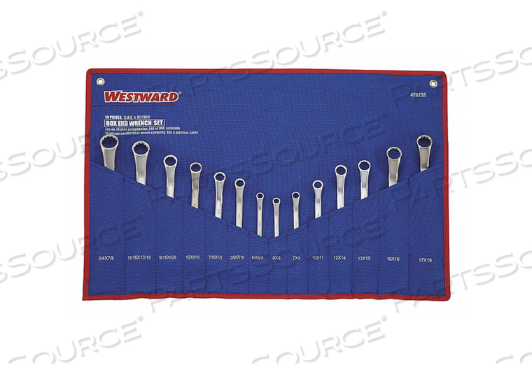 BOX END WRENCH SET 14 PIECES 12 PTS by Westward BOX END WRENCH SET 14 PIECES 12 PTS by Westward
