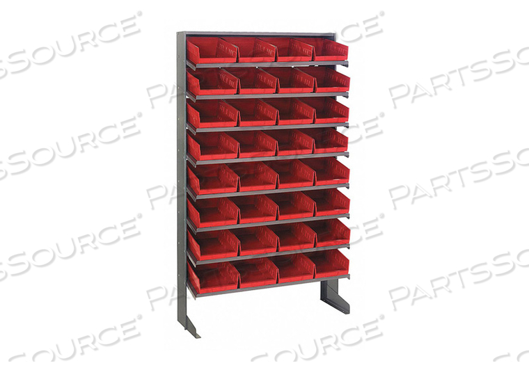 PICK RACK 60 OVERALL H 32 BINS RED by Quantum Storage Systems PICK RACK 60 OVERALL H 32 BINS RED by Quantum Storage Systems