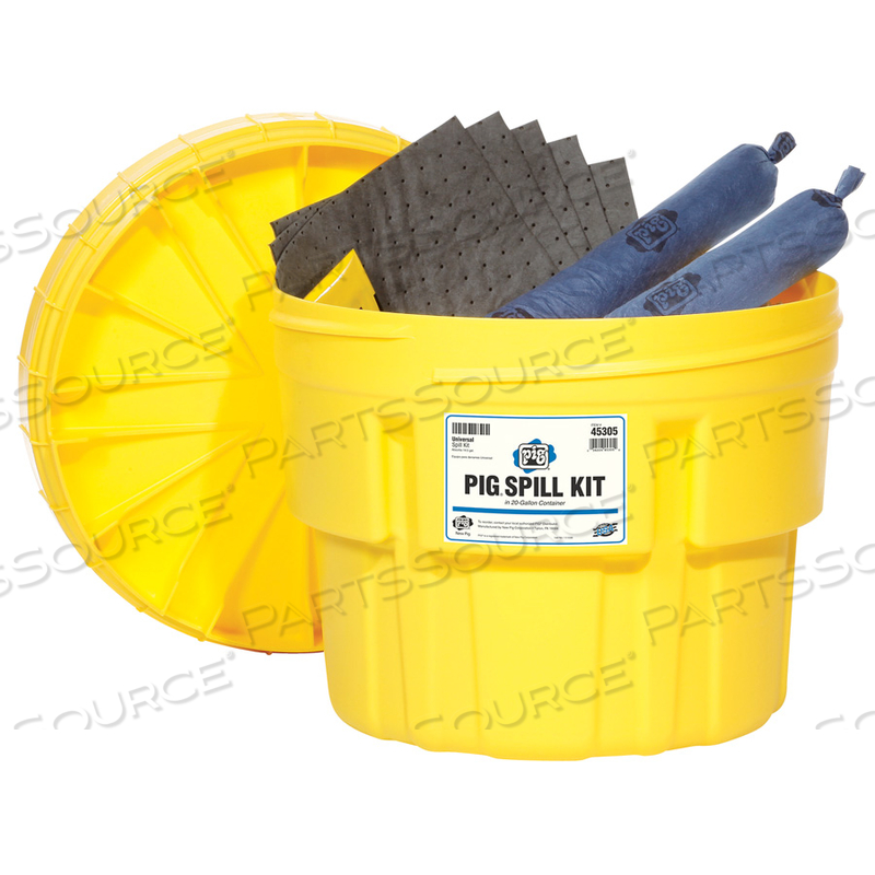 PIG UNIVERSAL SPILL KIT IN 20-GAL CONTAINER by New Pig Corporation