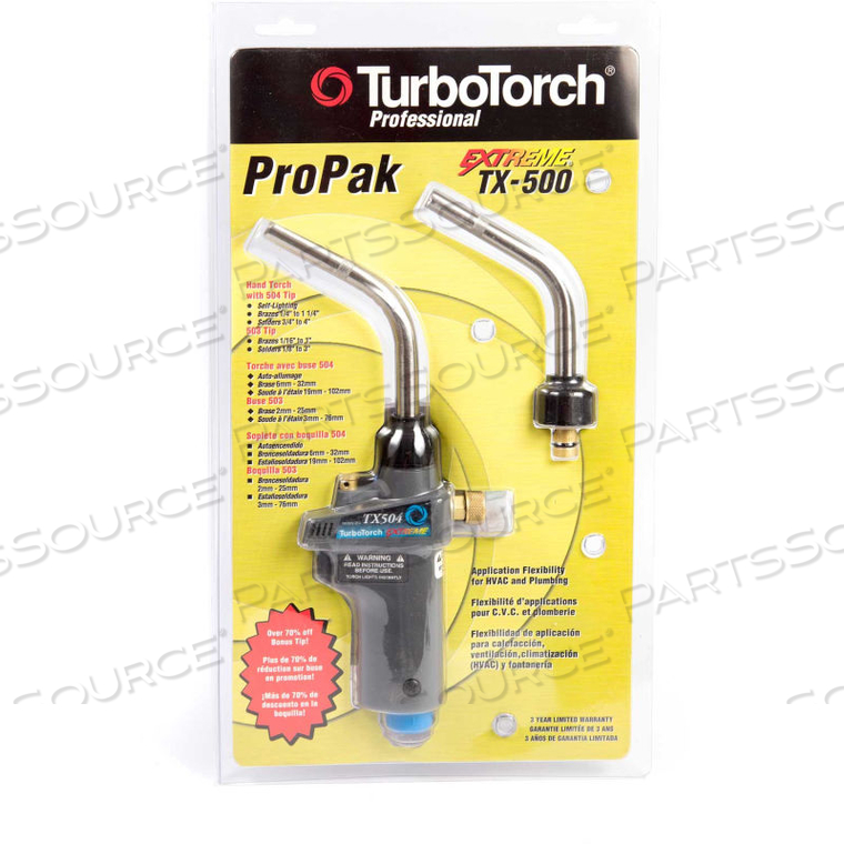 TURBOTORCH EXTREME SELF LIGHTING TORCHES, TX500 TORCH SWIRL, MAP-PRO/LP GAS 