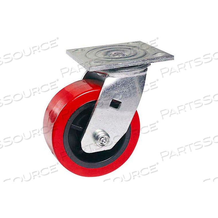SWIVEL PLATE CASTER 8" POLYURETHANE WHEEL by Faultless Caster