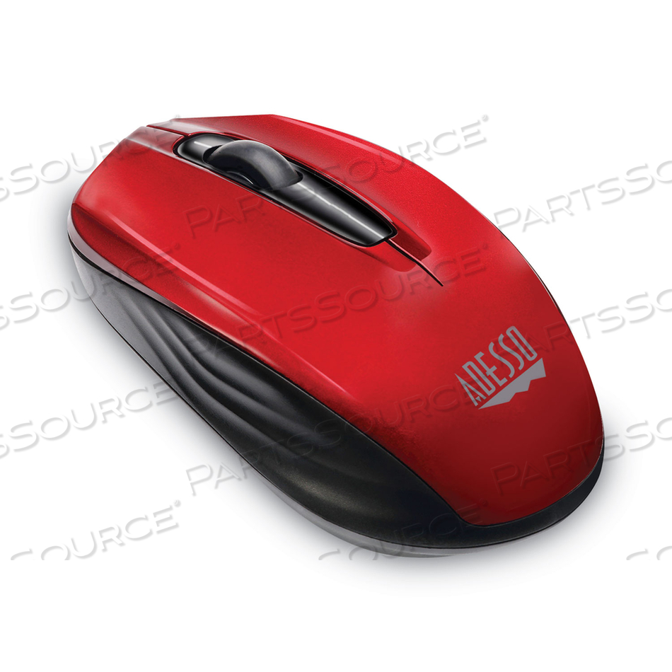 IMOUSE S50 WIRELESS MINI MOUSE, 2.4 GHZ FREQUENCY/33 FT WIRELESS RANGE, LEFT/RIGHT HAND USE, RED by Adesso, Inc.