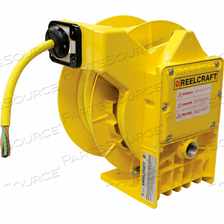 NEMA 4 HEAVY DUTY POWER CORD REEL, 14/4, 11 AMPS, 45' CORD W/FLYING LEADS by Reelcraft