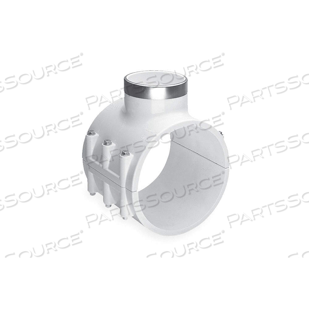 SADDLE CLAMP, 4 IN X 4 IN X 1 IN FITTING PIPE SIZE, SCHEDULE 40, FEMALE NPT, 150 PSI @ 73°F, WHITE by Approved Vendor