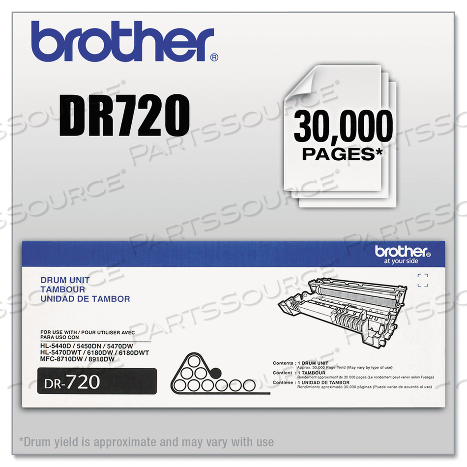 BROTHER DR720 - DRUM KIT - FOR BROTHER DCP-8110, 8150, 8155, MFC-8510, 8710, 8910, 8950, HL-5440, 5450, 5470, 6180 by Brother