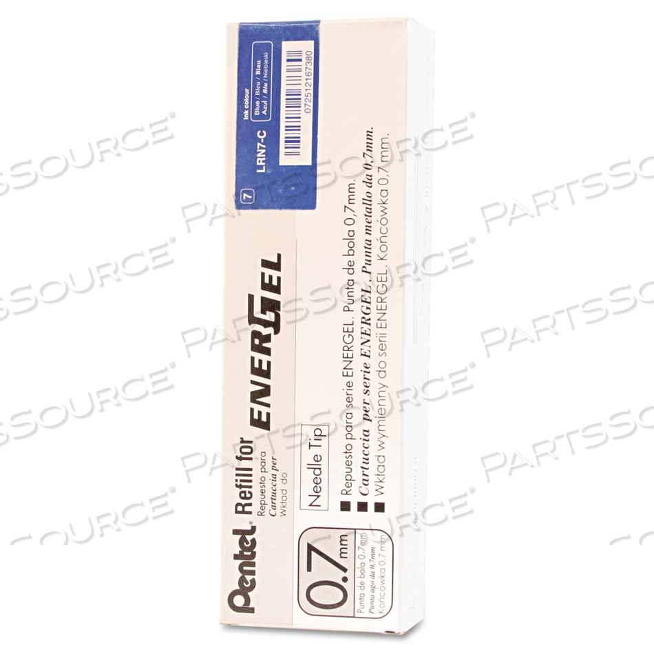REFILL FOR PENTEL ENERGEL RETRACTABLE LIQUID GEL PENS, MEDIUM NEEDLE TIP, BLUE INK by Pentel of America