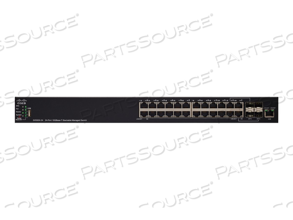 550X SERIES SX550X-24, SWITCH, L3, MANAGED, 20 X 10GBASE-T + 4 X COMBO 10 GIGABIT SFP+, DESKTOP, RACK-MOUNTABLE 