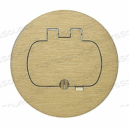 ROUND FLOOR BOX SINGLE-DOOR COVER BRASS by Carlon