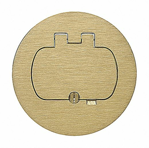 ROUND FLOOR BOX SINGLE-DOOR COVER BRASS by Carlon