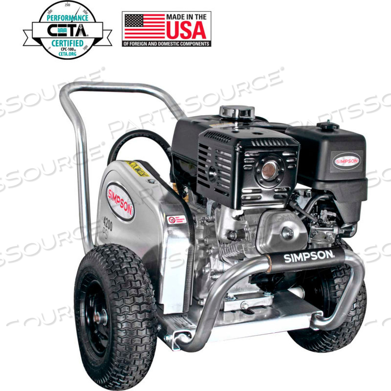 SIMPSON INDUSTRIAL 4200PSI 390CC 4.0GPM GAS PRESSURE WASHER W/HONDA GX390 ENGINE COMET PUMP 