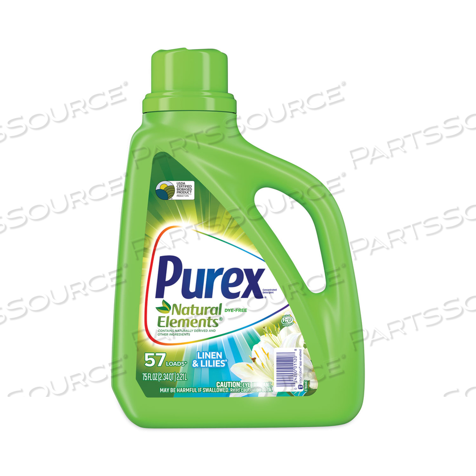 ULTRA NATURAL ELEMENTS HE LIQUID DETERGENT, LINEN AND LILIES, 75 OZ BOTTLE by Purex ULTRA NATURAL ELEMENTS HE LIQUID DETERGENT, LINEN AND LILIES, 75 OZ BOTTLE by Purex
