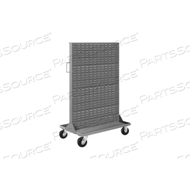 PORTABLE BIN & SHELF CART PBSCL-2L-36 W/ TWO LOUVERED PANEL, GREY, 36X24X61 by Pucel Enterprises