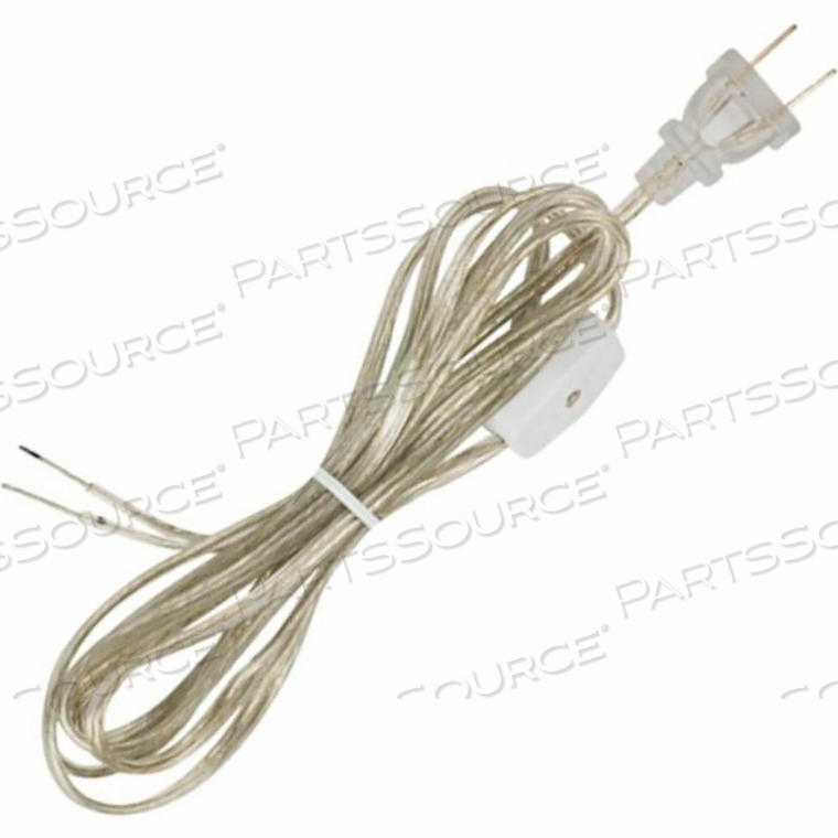 8 FT. SPT-1 CORD SET WITH LINE SWITCH, CLEAR SILVER by Satco