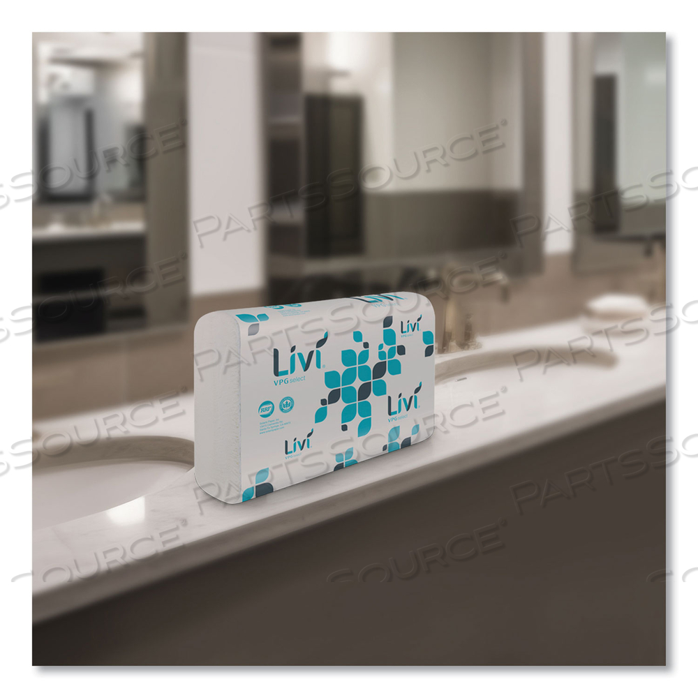 MULTIFOLD TOWEL, 1-PLY, 5 X 10.55, WHITE, 220 SHEETS/PACK, 10 PACKS/CARTON by Livi