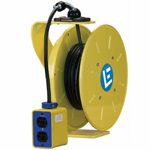 30FT 14/3 SJOW CABLE CORD REEL W/ 15A QUAD BOX by Lind Equipment