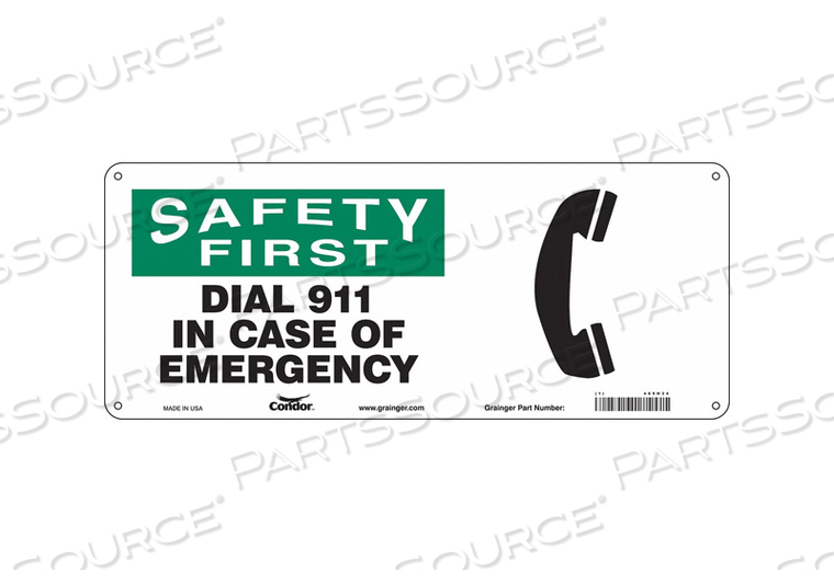 SAFETY SIGN 17 W 7 H 0.055 THICKNESS 