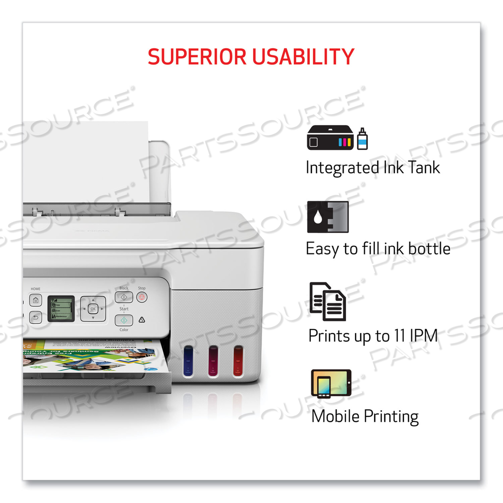 PIXMA G3270 WIRELESS MEGATANK ALL-IN-ONE PRINTER, COPY/PRINT/SCAN, WHITE by Canon (Consumer Electronics)