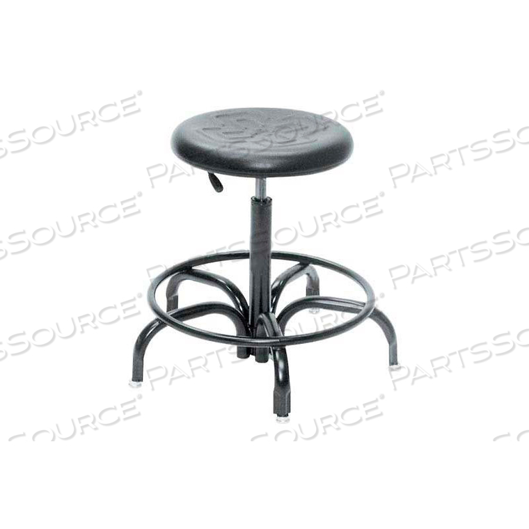 ERGONOMIC STOOL - BLACK POLYURETHANE SEAT - SEAT HEIGHT RANGE 17" -21" 