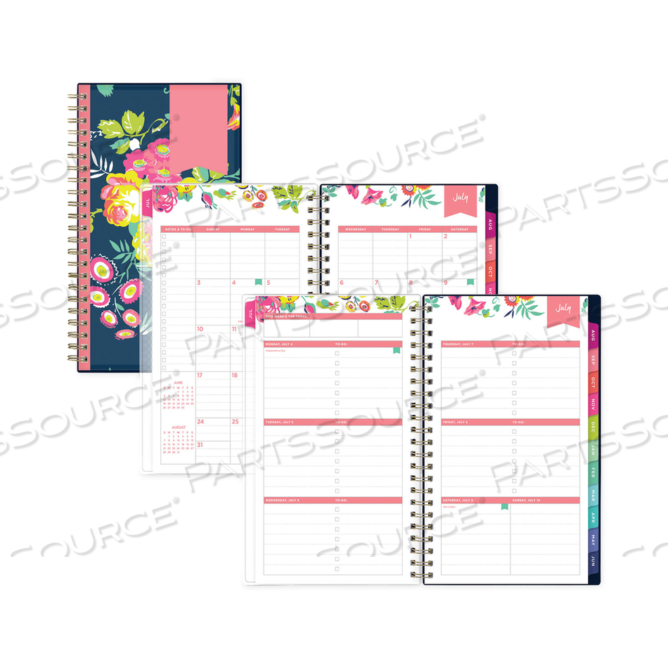 DAY DESIGNER PEYTON CREATE-YOUR-OWN COVER WEEKLY/MONTHLY PLANNER, FLORAL, 8 X 5, NAVY, 12-MONTH (JULY-JUNE): 2022 TO 2023 