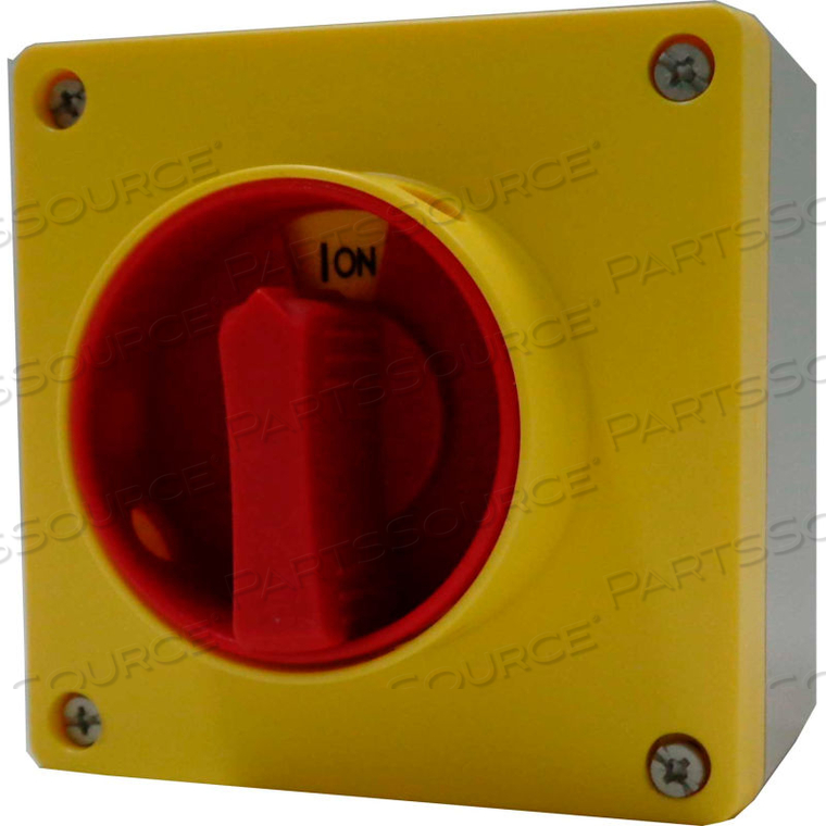MERZ, 32A,3-POLE, ENCLOSED DISCONNECT SWITCH, RED/YELLOW by Springer Controls Co. Inc MERZ, 32A,3-POLE, ENCLOSED DISCONNECT SWITCH, RED/YELLOW by Springer Controls Co. Inc