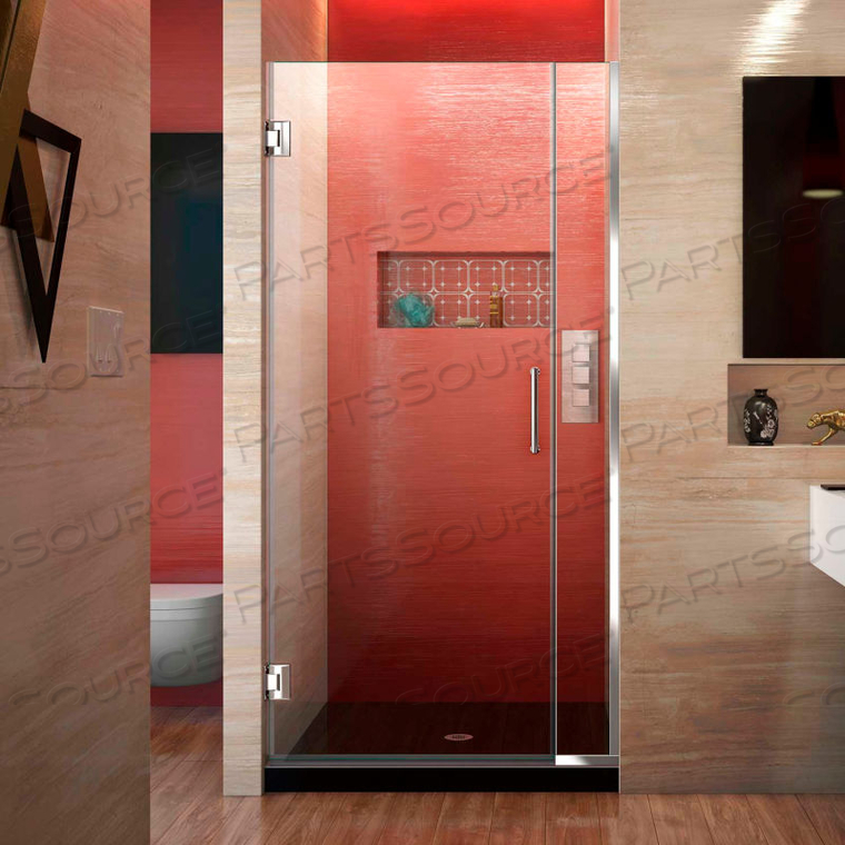 UNIDOOR PLUS HINGED SHOWER DOOR, CHROME, 34 TO 34-1/2" X 72" 