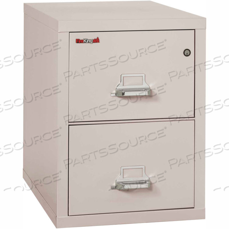 FIREPROOF 2 DRAWER VERTICAL FILE CABINET - LETTER SIZE 18"W X 31-1/2"D X 28"H - LIGHT GRAY 