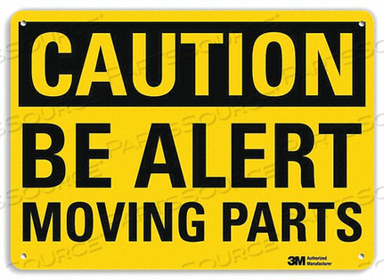 SAFETY SIGN MOVING PARTS 7IN.H by Lyle Signs Inc.