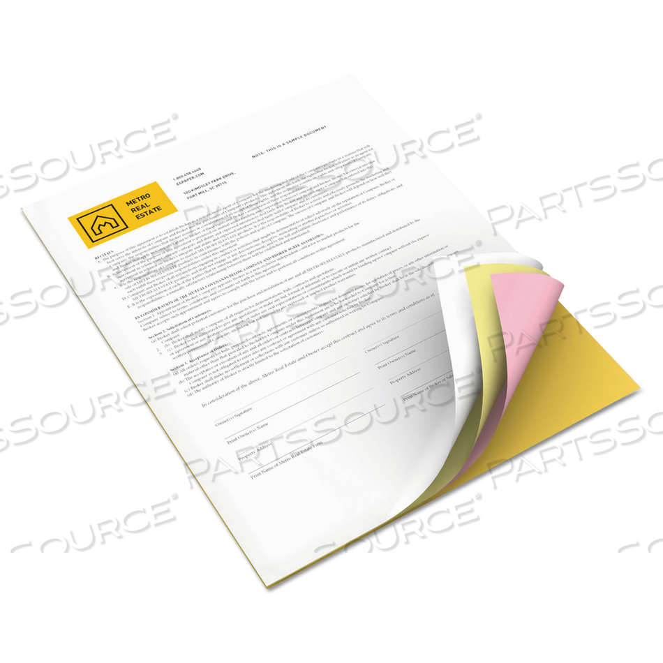 REVOLUTION CARBONLESS 4-PART PAPER, 8.5 X 11, WHITE/CANARY/PINK/GOLDENROD by Xerox