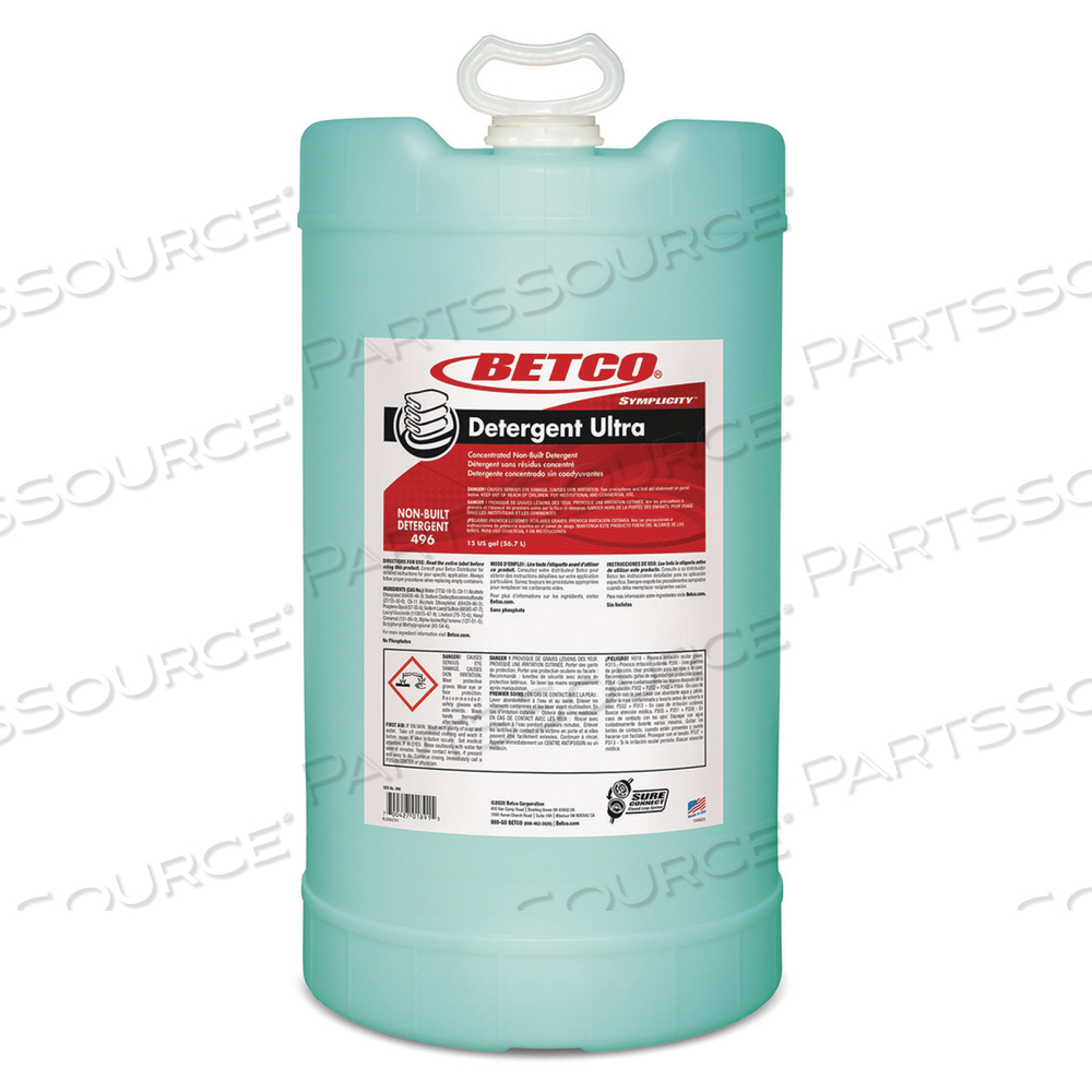 SYMPLICITY DETERGENT ULTRA, PLEASANT, 15 GAL DRUM by Betco Corporation SYMPLICITY DETERGENT ULTRA, PLEASANT, 15 GAL DRUM by Betco Corporation